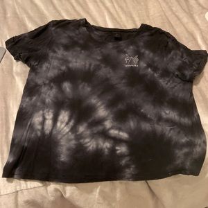 Black tie dye crop top